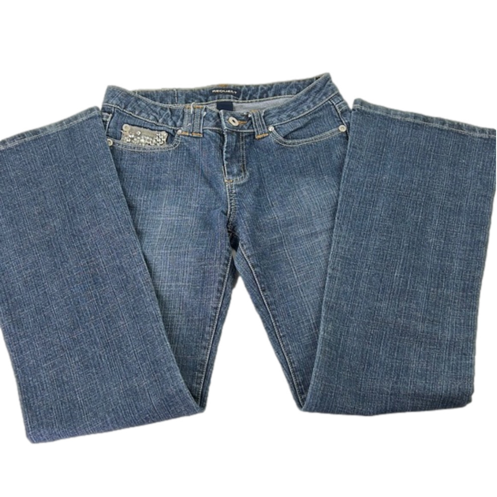 Request Women's Midrise Embellished  Front and Back Pocket Jeans - Size 5 - Y2k